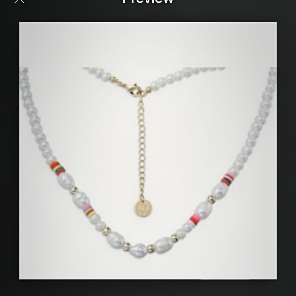 New White and Pink freshwater pearl necklace.